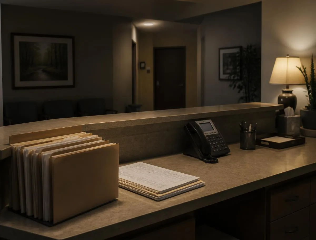 Practice front desk ready to welcome returning patients