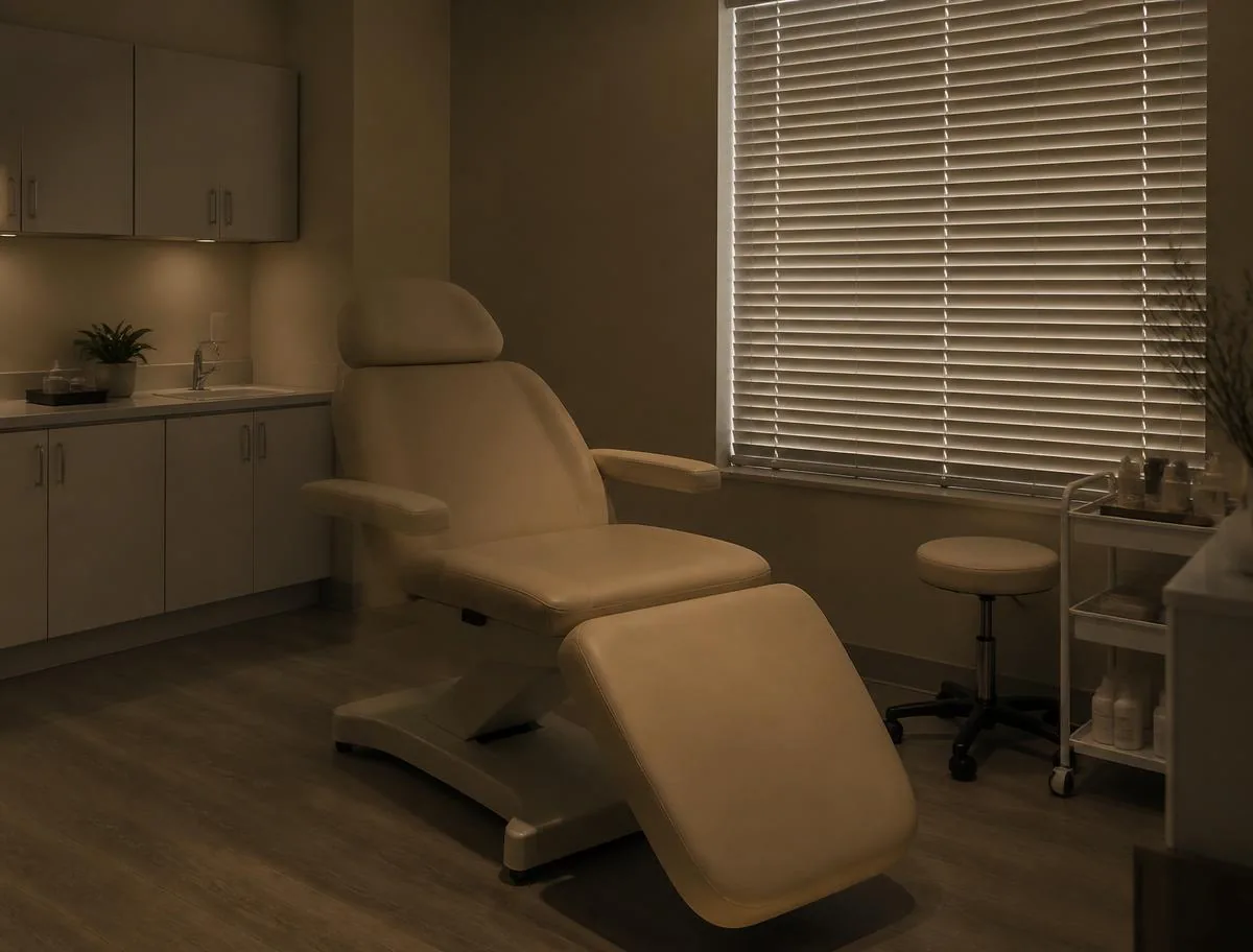 Quiet treatment room waiting for its next patient